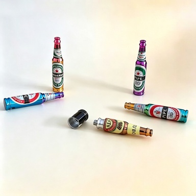 Novelty Storage Tubes Creative Miniature Wine‑Bottle Aluminum Storage Tube