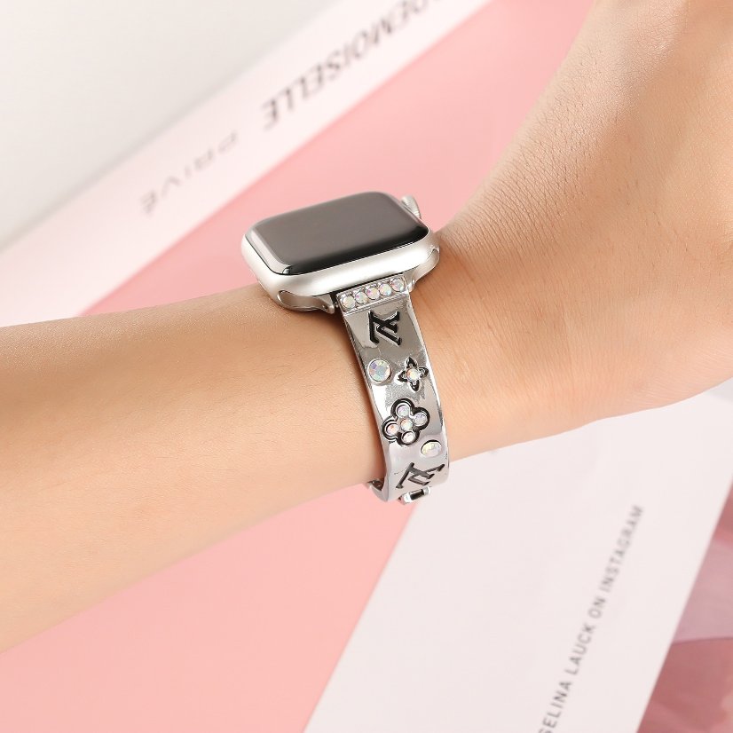 Watch strap Colorful Graffiti Carved Metal Strap for Apple Watch All Series