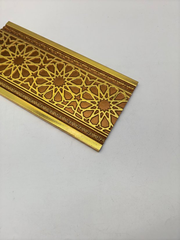 decor line PS Arabic Window Lattice Gold Foil Molding, Geometric Pattern Frame Trim