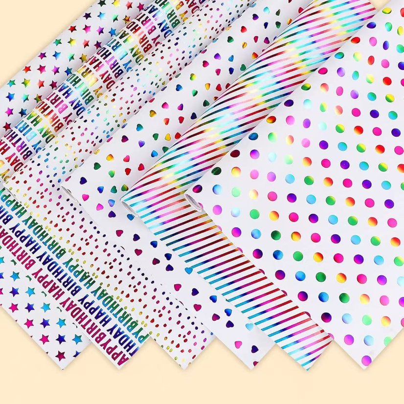 Colored foil-stamped gift paper Colorful Hot-Stamped Gift Paper