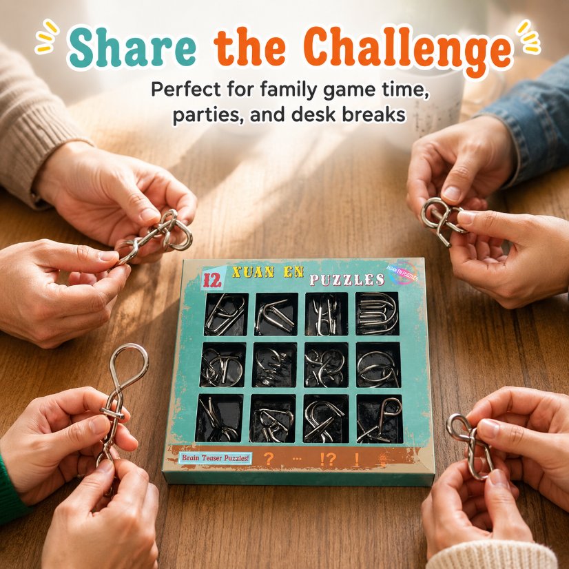 Puzzle Lock Metal Unlock Puzzle 12-in-1 Set