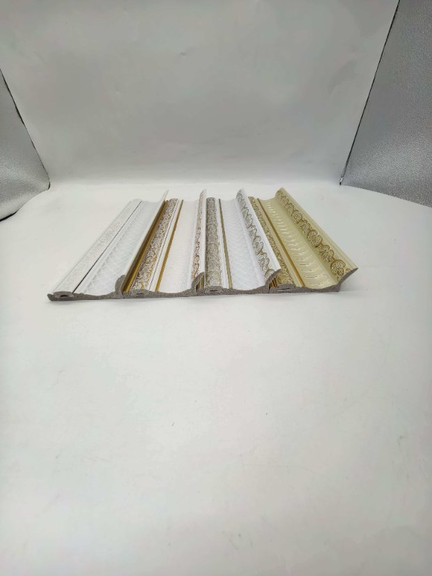 cornice PS European Gold Foil Crown Molding, Light Luxury Printed Ceiling Cornice Trim