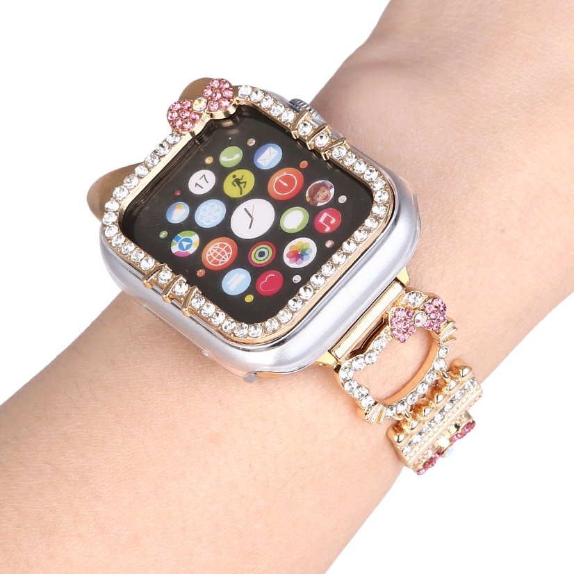 Alloy watch band KT Cat Rhinestone Metal Strap for Apple Watch All Series
