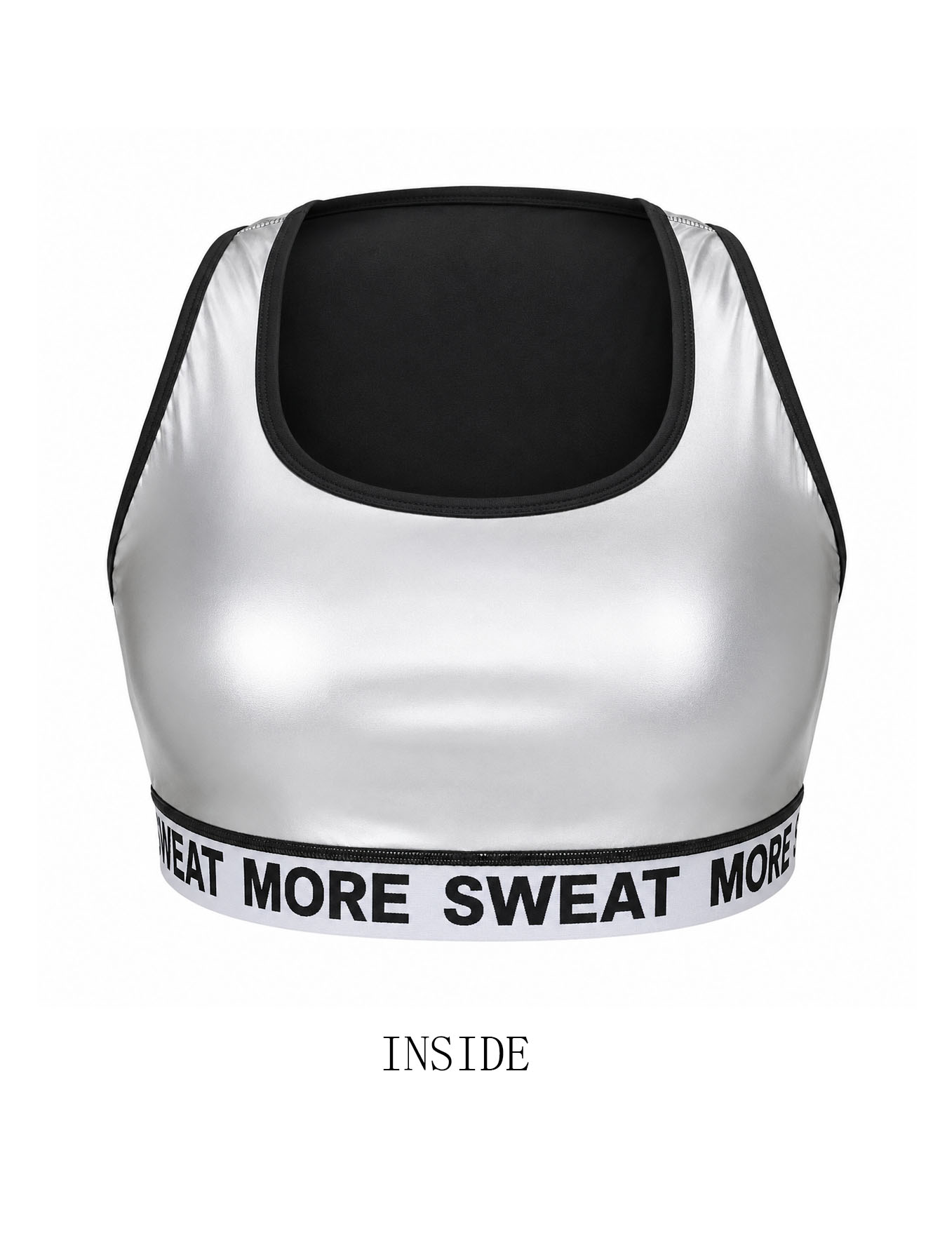 vest-top-tshirt-jacket-bra-tank Women's Sauna Racerback Sports Bras - Waist Trainer Vest High Impact Workout Gym Activewear Bra