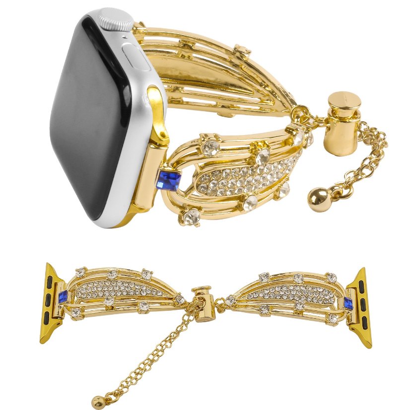 Alloy watch band  Hollow Teardrop Rhinestone Metal Strap for Apple Watch All Series