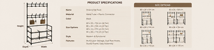 Open‑Style Shoe & Hat Rack Open‑Style Shoe & Hat Rack