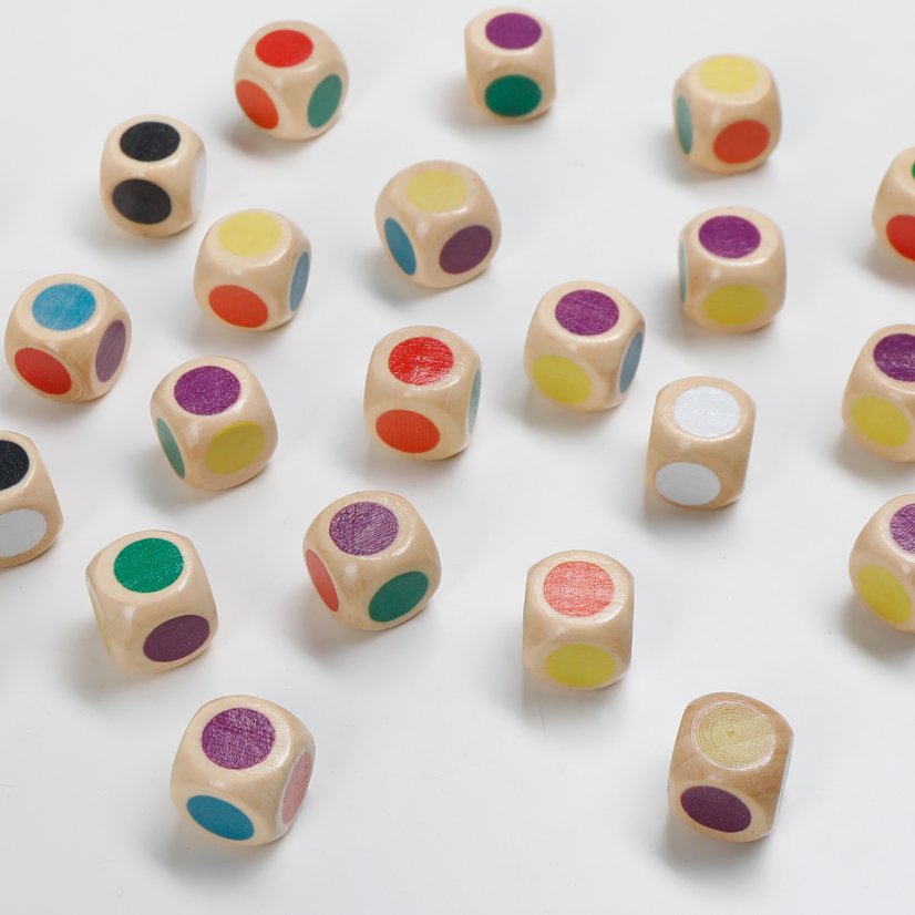 Wooden Loose Beads Rounded Wooden Dice Cubes