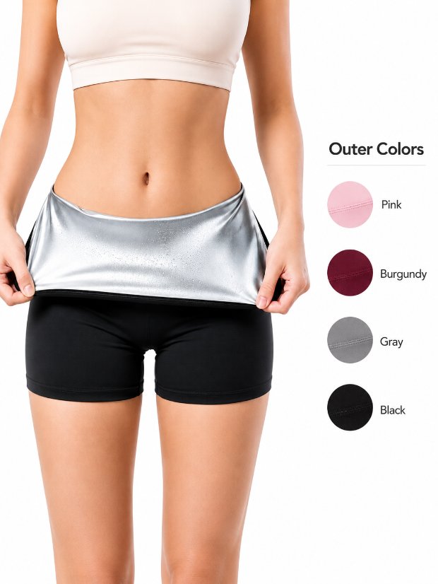 legging-shorts-capri-pant Sauna Sweat Shorts Pants Compression Workout Gym Exercise Waist Trainer Body Shaper Thighs Tummy Control
