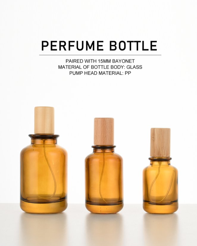 frasco de perfume 30ml / 50ml / 100ml Multi-Size Perfume Spray Bottle with Wooden Cap
