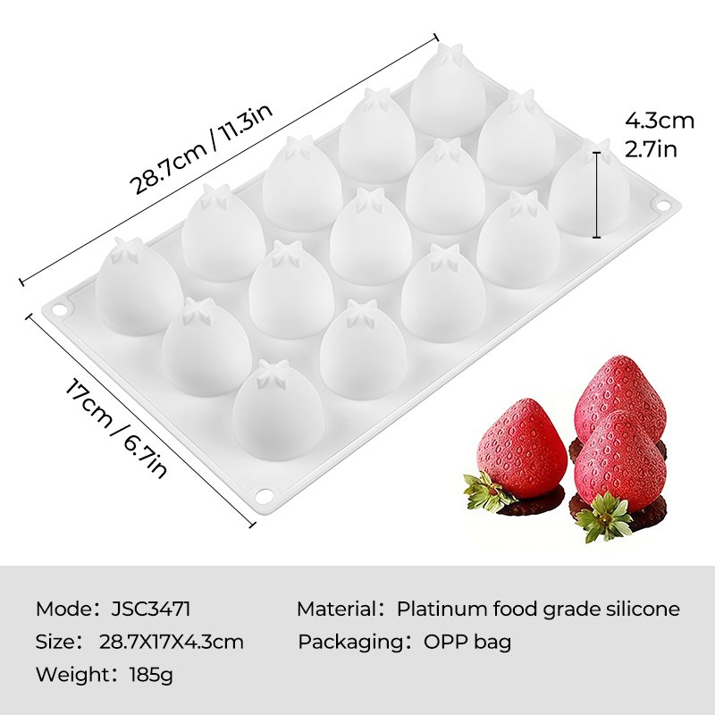 Hot Factory Pineapple Pear Cherry Mango Verrhoa Carambola Peach Shape LFGB Reusable Fruit Mold Silicone Mousse Cake Mould