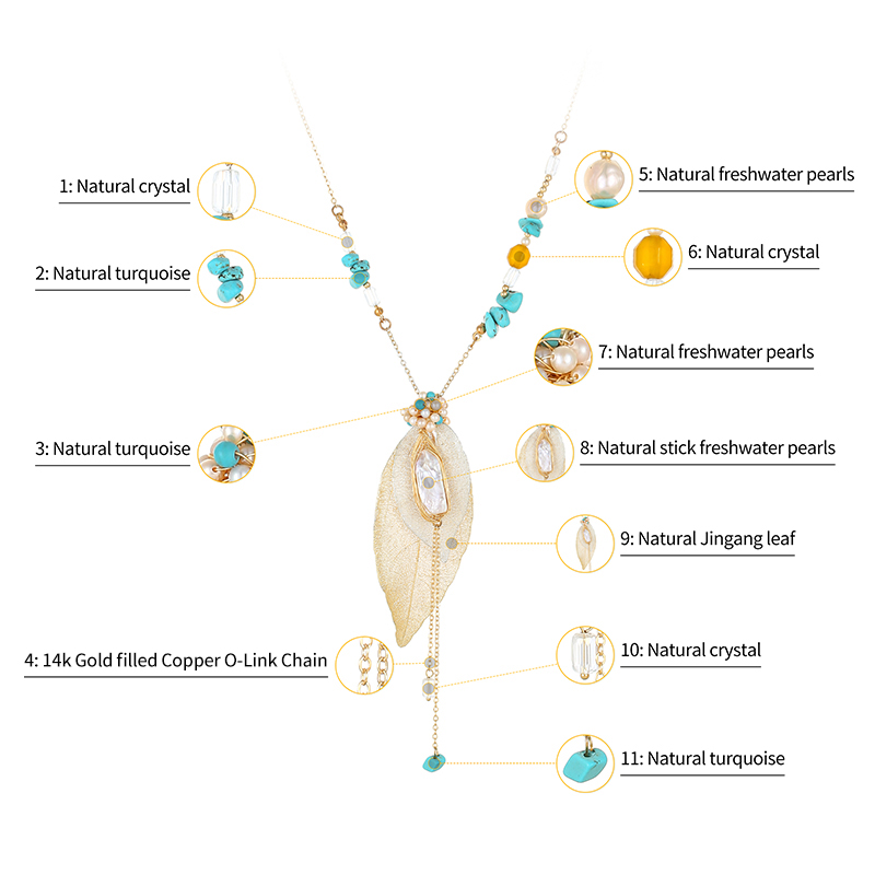 Natural Leaf Necklace Natural Vajra Leaf Necklace, European & American Style
