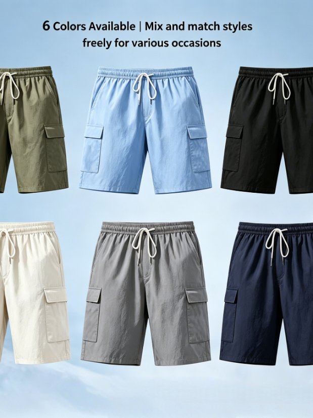 Pants XK01 Linen-Blend Cargo Shorts