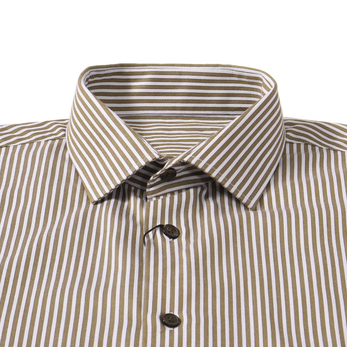 Dress Shirt Vintage Brown Stripe Shirt