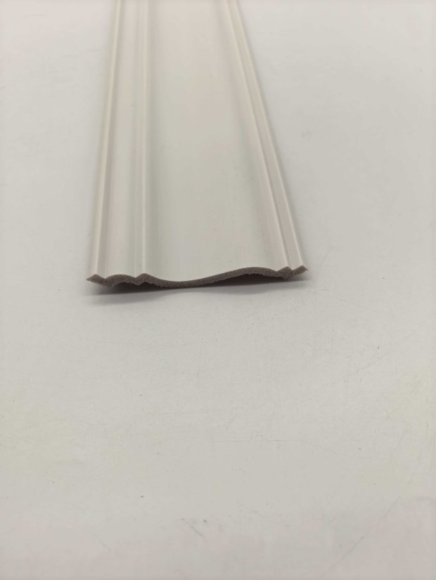 cornice PS Double Side Vertical Rib Large Curved Recessed Wall Panel, White 3D Decorative Slat