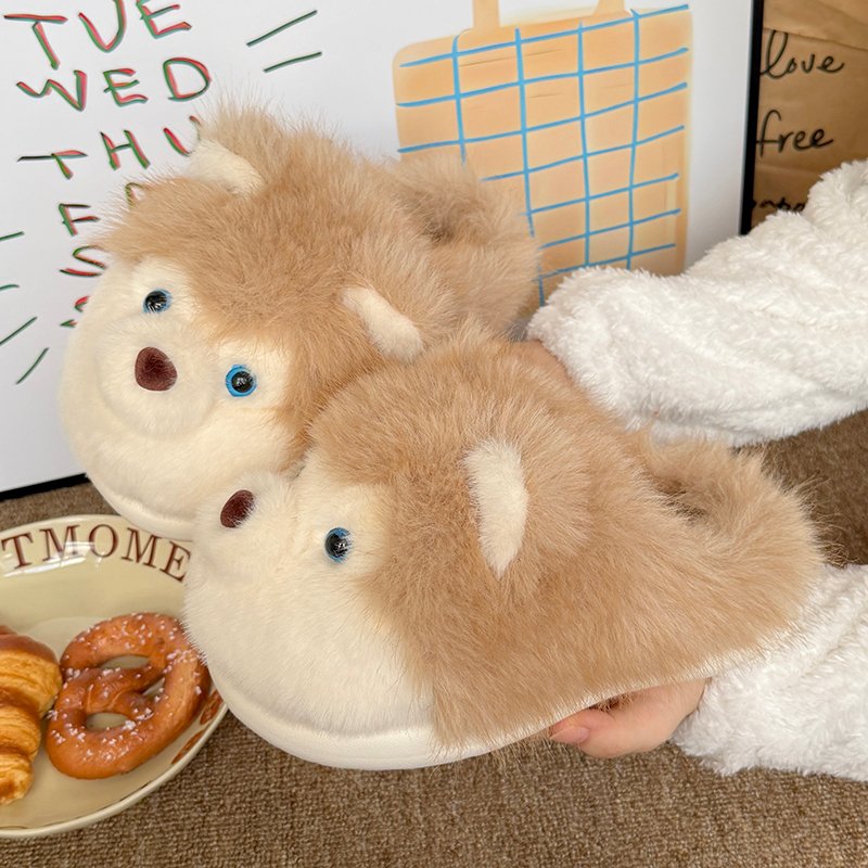 Women's Shoes Cartoon dog cotton slippers