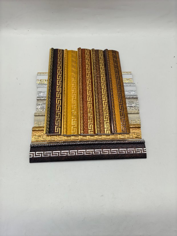 decor line PS European Greek Key Gold Embossed Molding Trim, Luxury Wall Border Line