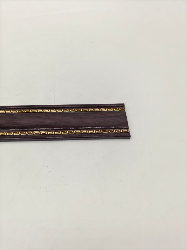 decor line PS Chinese Double-Side Hui Pattern Molding, Gold Inlay Wood Grain Frame Trim