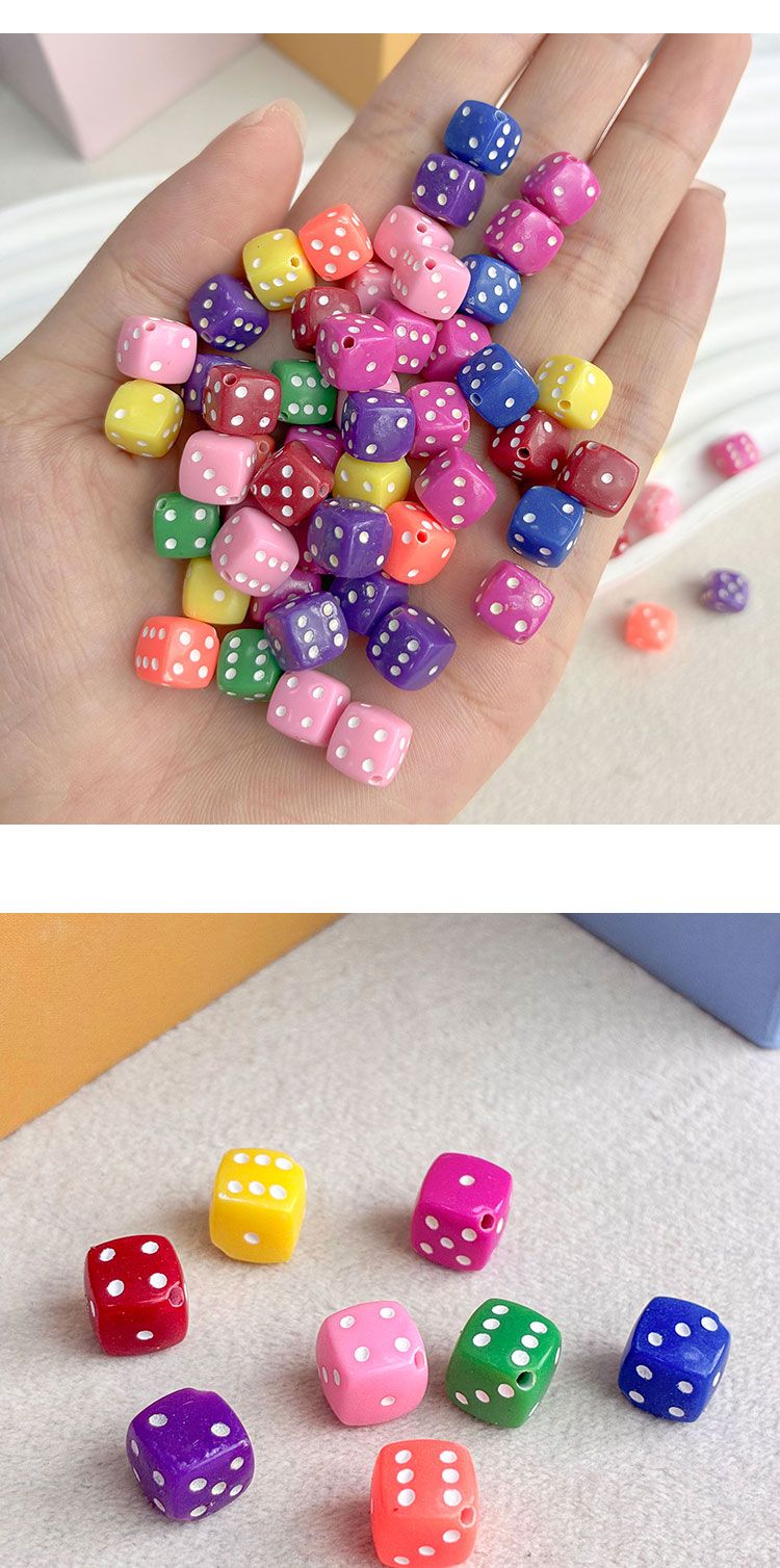 Solid Color Acrylic Beads Dice beads