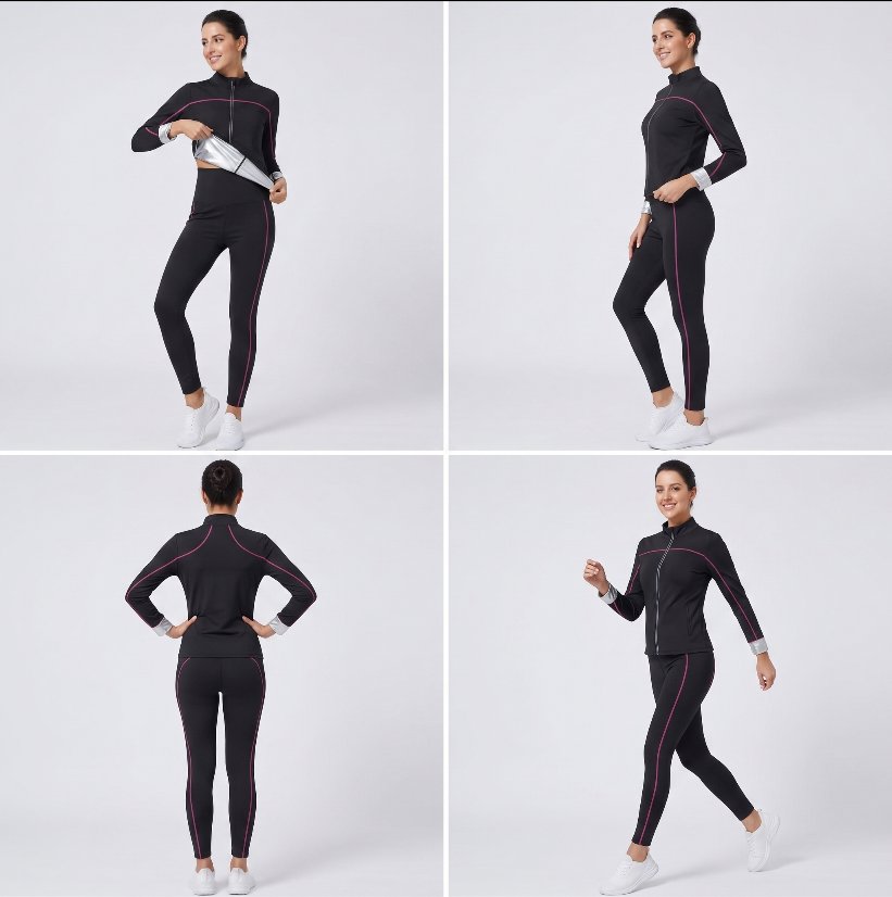 Activewear Stand Collar Hot Pink Set