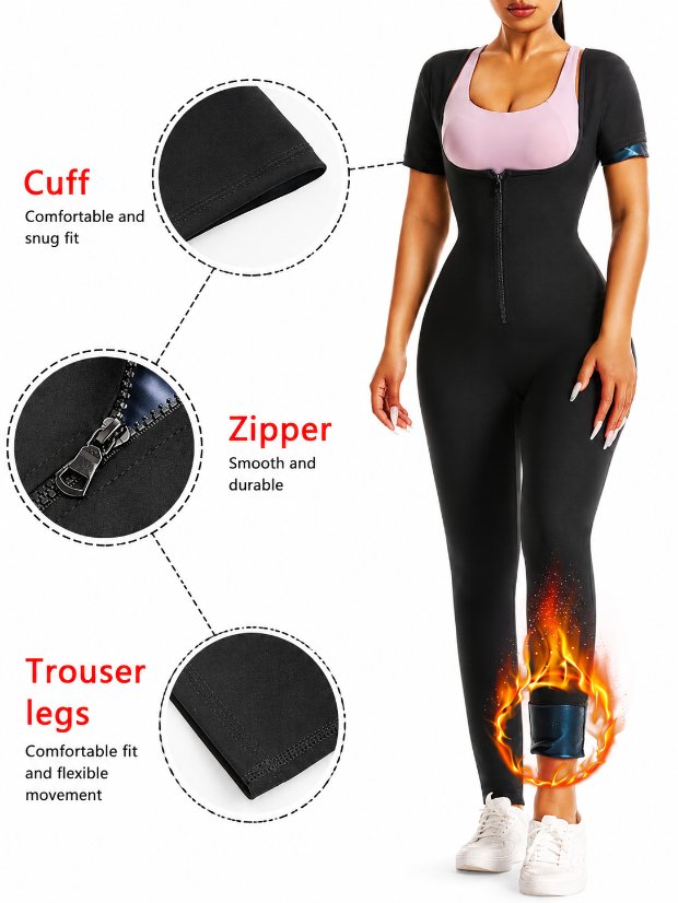 suits set Sauna Jumpsuit Women Full Body Sauna Sweat Suit Waist Trainer for Women Belly Fat Sauna Shirt for Working Out
