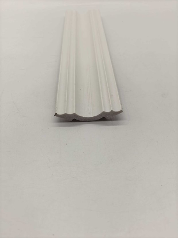 cornice PS Multi Vertical Strip Shallow Curved Recessed Wall Panel, White Minimalist 3D Decorative Slat