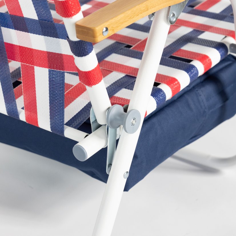 Beach Chair wooden armrest PE binding tape chair with a common bag