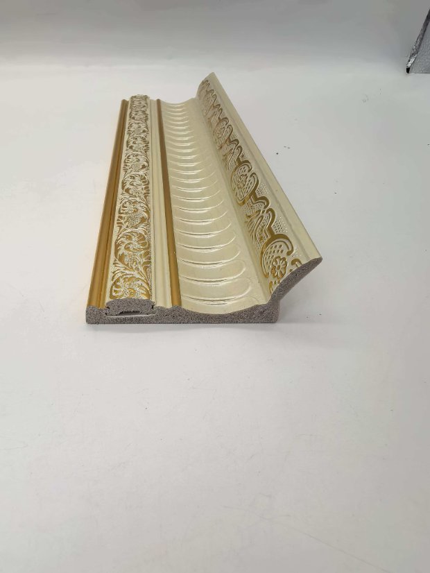 cornice PS European Gold Foil Crown Molding, Light Luxury Printed Ceiling Cornice Trim