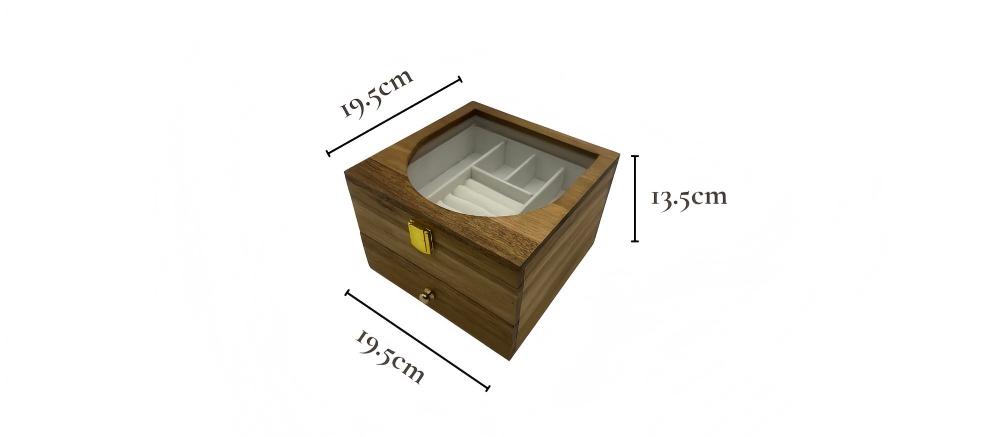 Storage Box Double‑Layer Jewelry Storage Box with Transparent Window