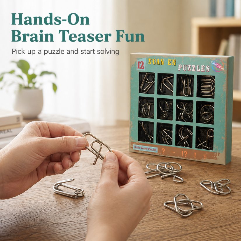 Puzzle Lock Metal Unlock Puzzle 12-in-1 Set