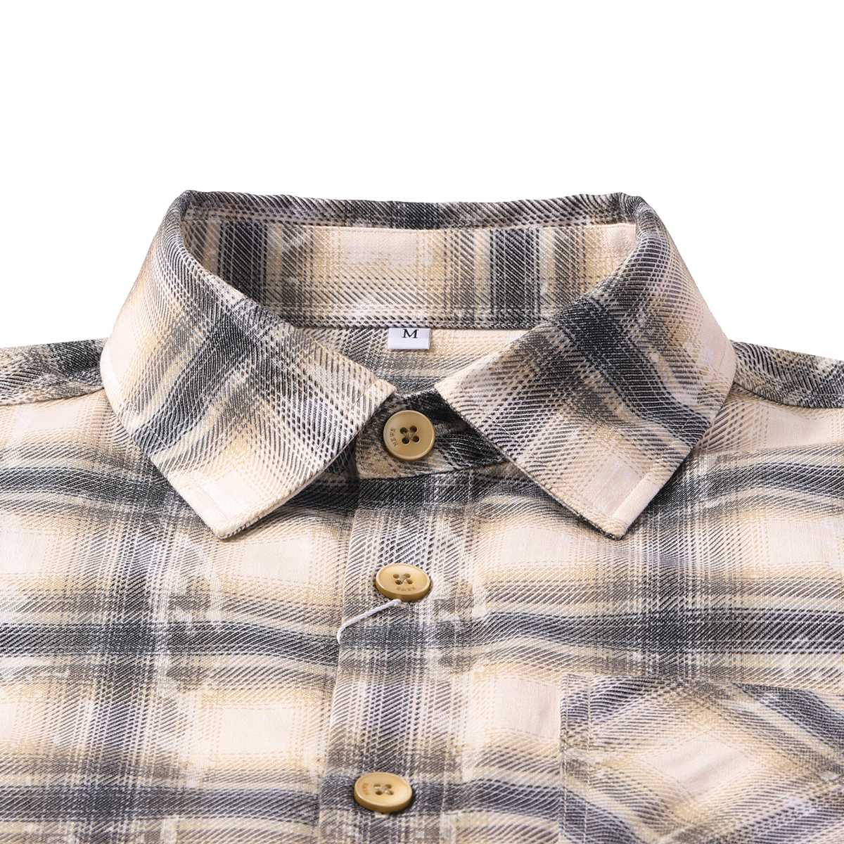Casual Shirt Rugged Beige Flannel Shirt