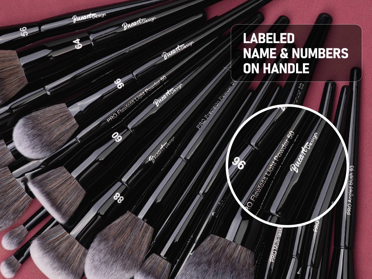 Professional Makeup Brush Set 32Pcs PRO Grade Makeup Brushes Set with Super large Holder, Premium Ultra-soft Synthetic Foundation Contour Powder Blush Concealer Eyeshadow Classic Black Make up Brush