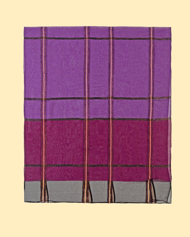 Plaid Long Scarves Plaid Metallic Yarn Long Scarf and Shawl