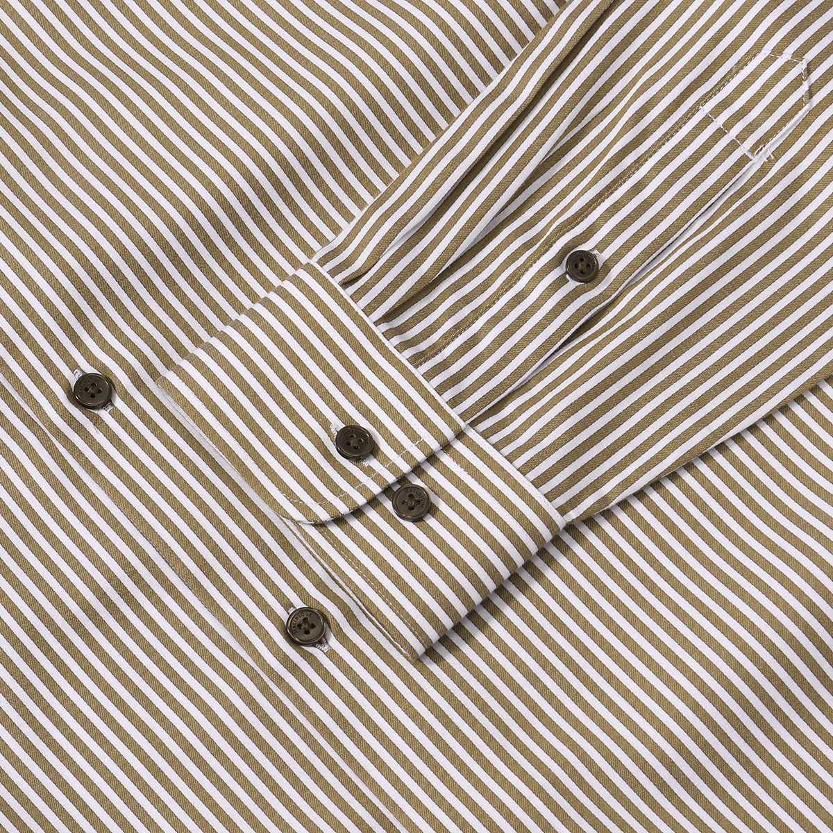Dress Shirt Vintage Brown Stripe Shirt