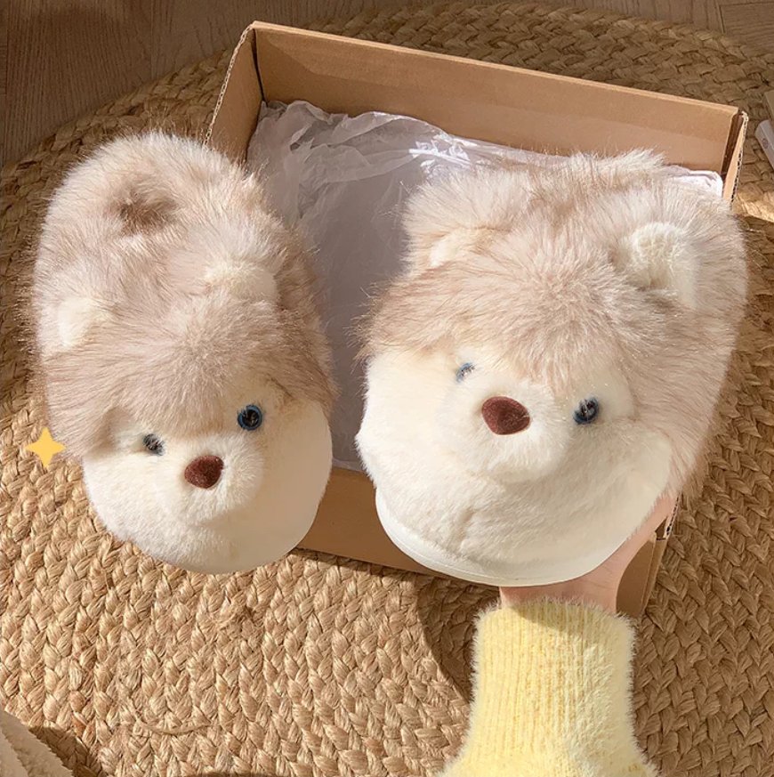 Women's Shoes Cartoon dog cotton slippers