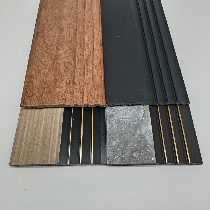 fluted wall panel PS 3-Groove Fluted Wall Panel With Metal Inlay, Interlocking Slat Board