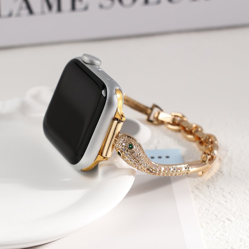 Watch strap Serpent Rhinestone Brass Strap for Apple Watch All Series