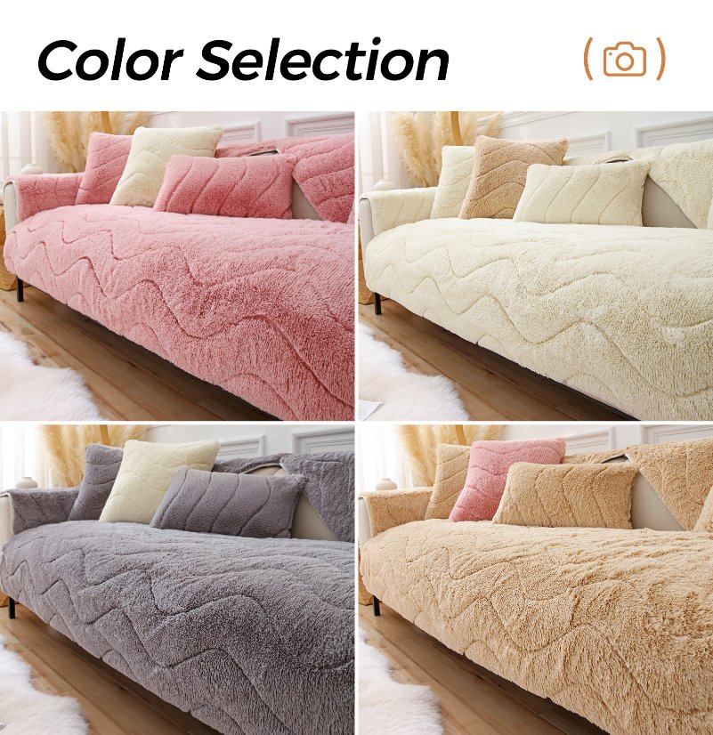 Plush sofa cushion Wavy Long Plush Sofa Cushion
