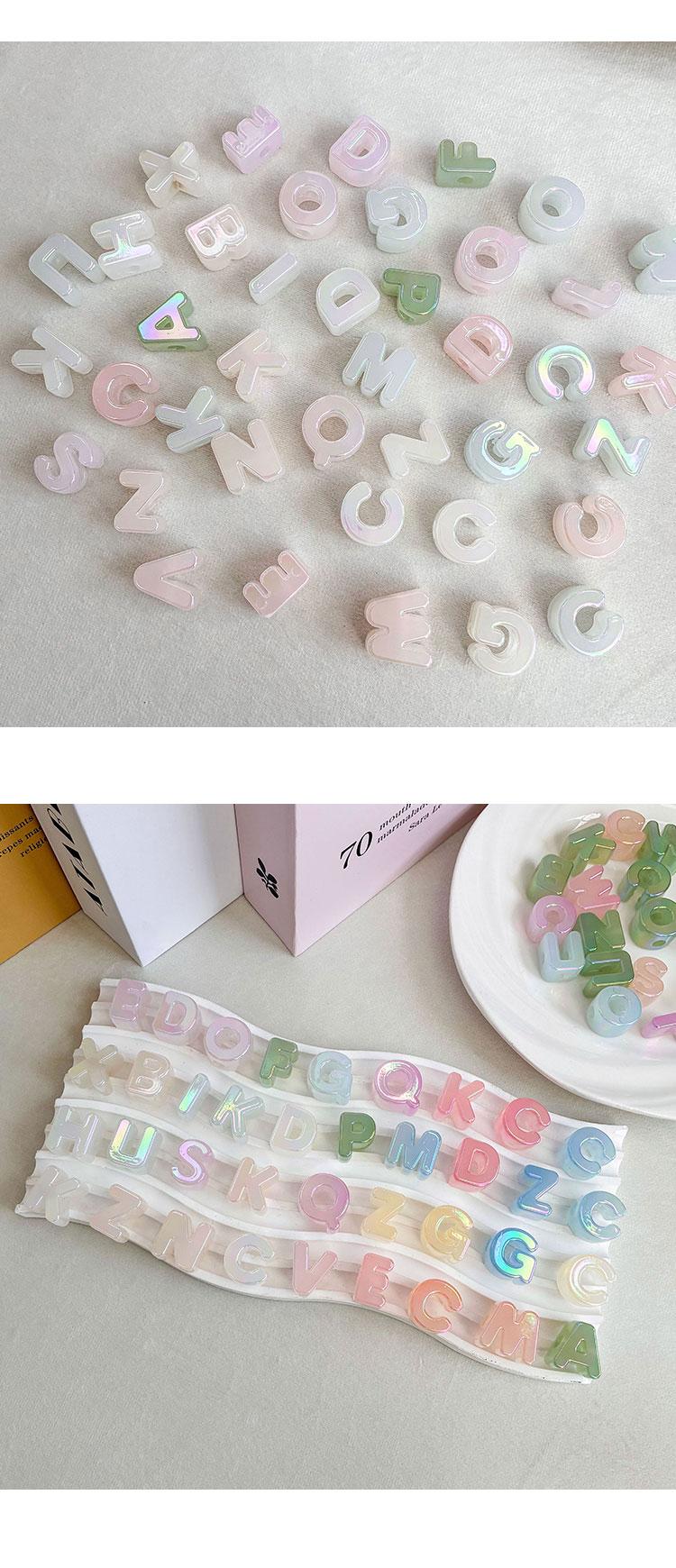 High-Quality UV Beads UV Light-changing alphabet beads