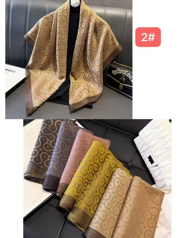 Metallic Yarn Square Scarves 100 x 100cm Metallic Jacquard Square Scarf and Headscarf