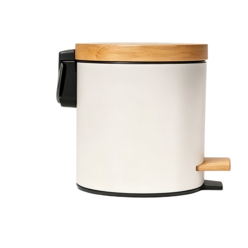 Buckets & Baskets Trash Can with Bamboo Lid