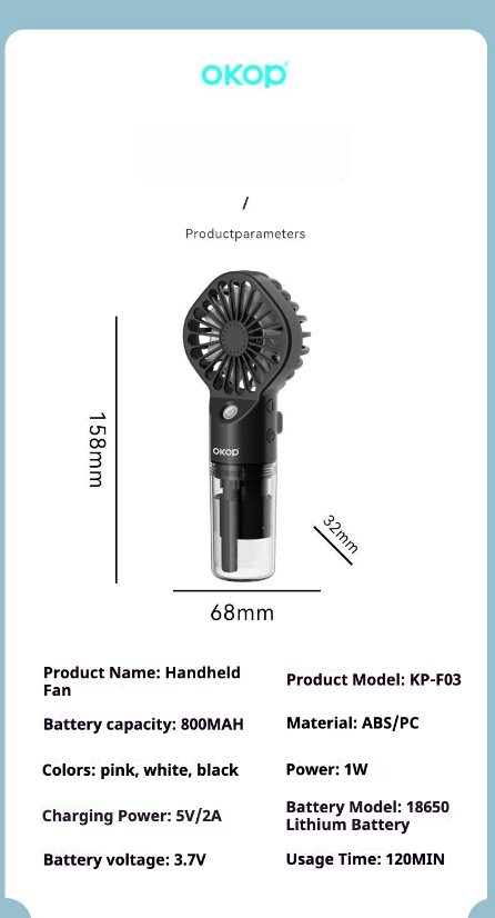 Fan KP-F03 Handheld misting fan