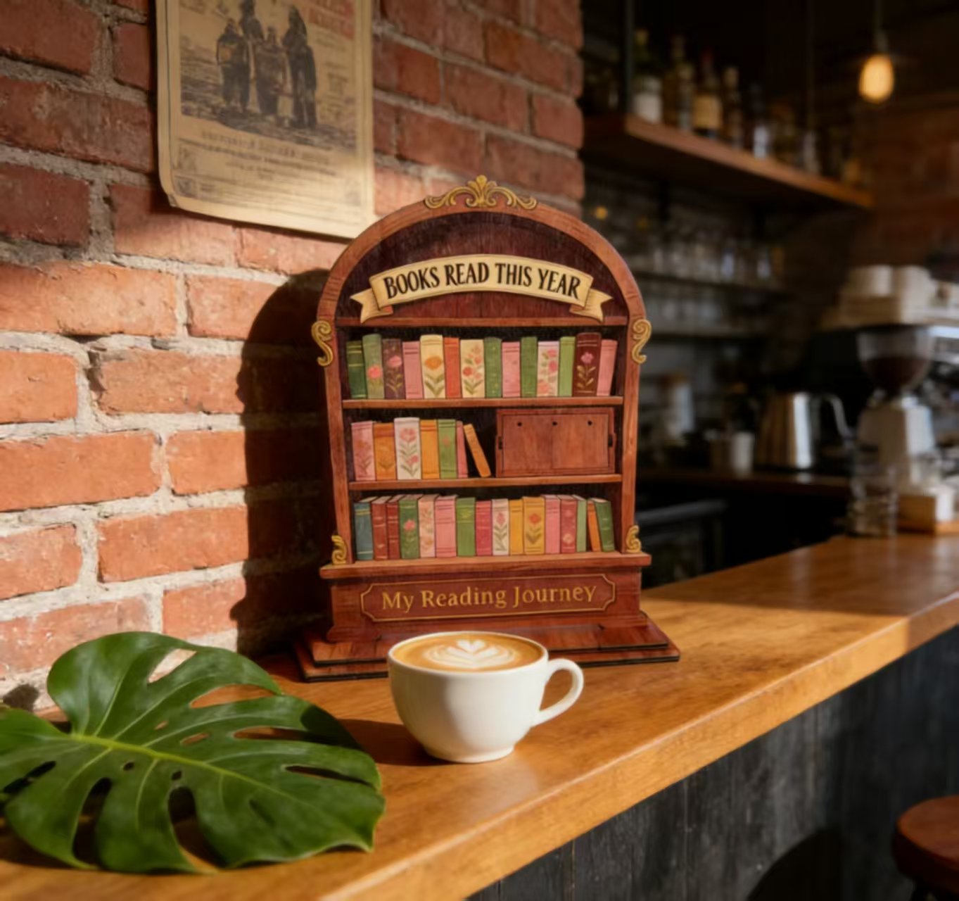 Holidays, gifts Wooden Vintage Books Reading Counter