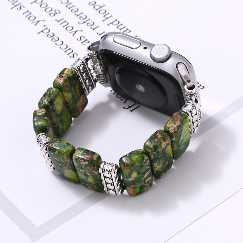 Watch strap Turquoise Beaded Elastic Strap for Apple Watch Series 9/8/7/6/5/4/SE