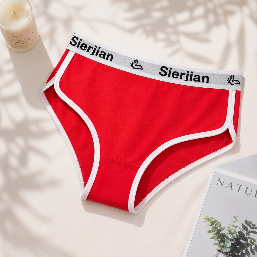 Classic Women's Underwear Women's Sporty Briefs, Wide Elastic Waistband Contrast Trim, Comfortable & Breathable