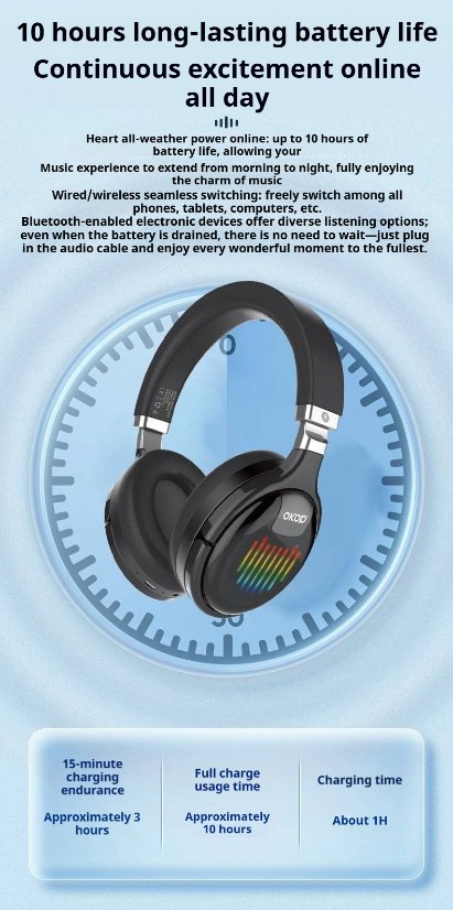 Over-Ear Headphones KP-H103 Wireless Bluetooth Speaker