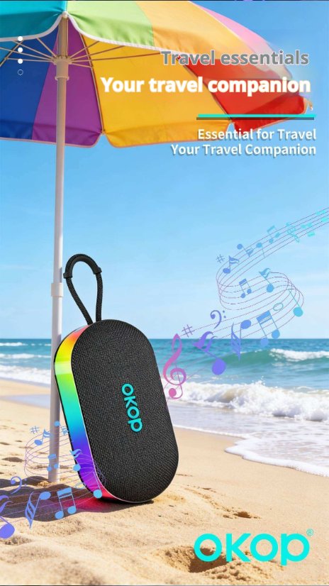 Portable Outdoor Bluetooth Speaker KP-849 Portable Wireless Bluetooth Speaker – Home, Outdoor, Waterproof, Car-Compatible; Hi-Fi Sound with Deep Bass