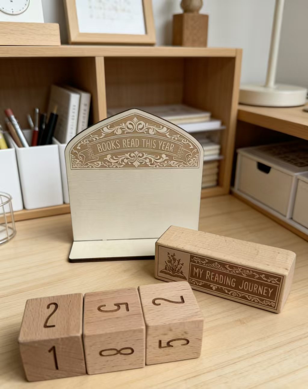 Holidays, gifts Handmade DIY Solid Wood Creative Reading Counter Beech