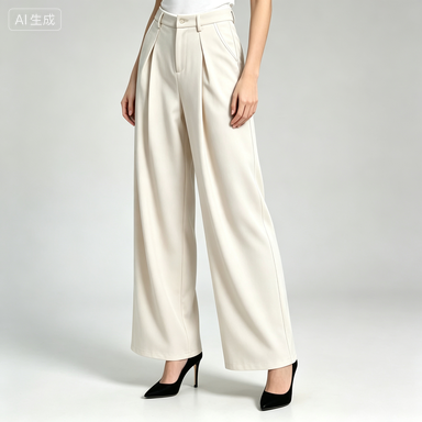 Everyday & Commuter Women's Contrast Side-Stripe Pleated Wide-Leg Trousers