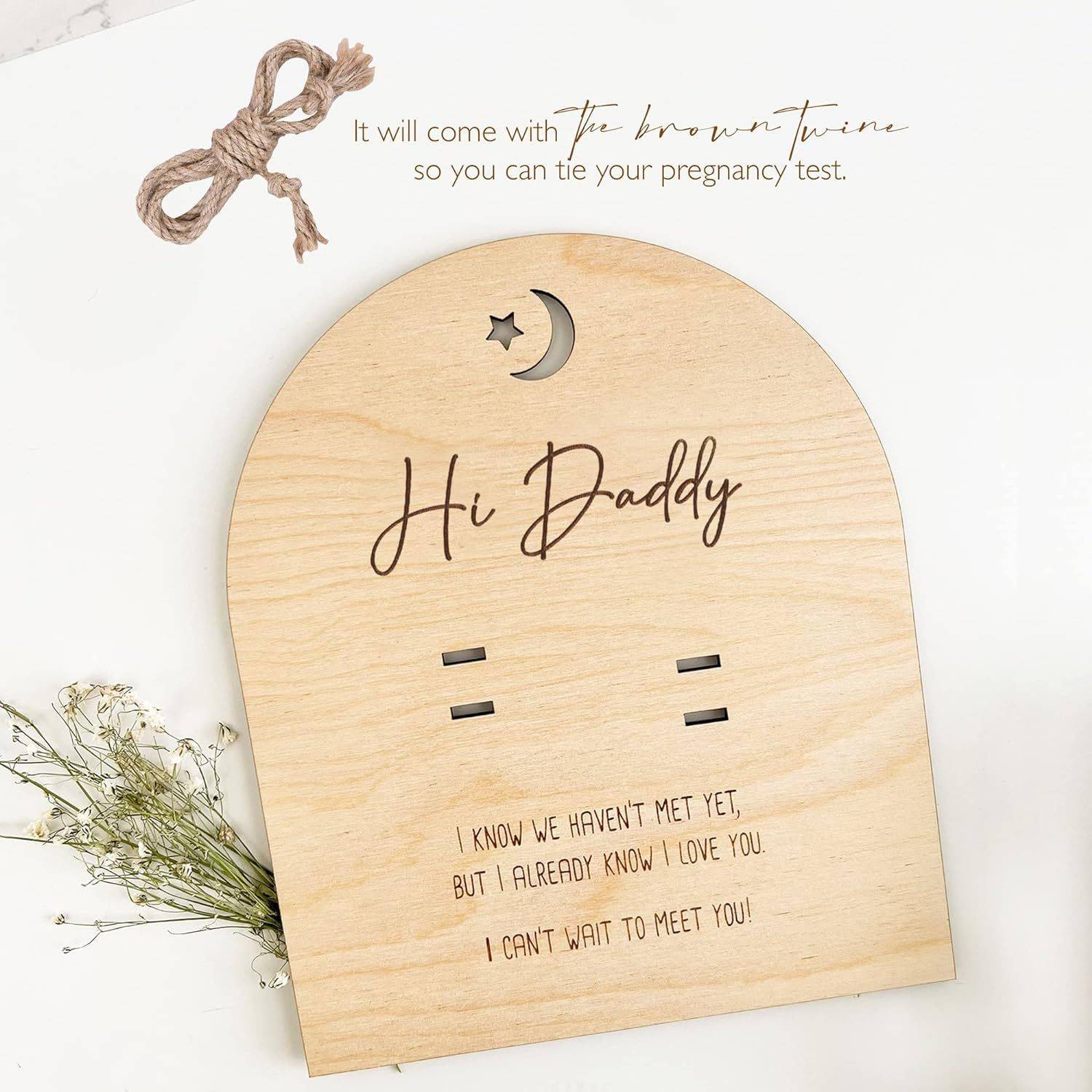 Infant Baptism Creative Wooden Pregnancy Test Commemorative Ornament Photo Frame