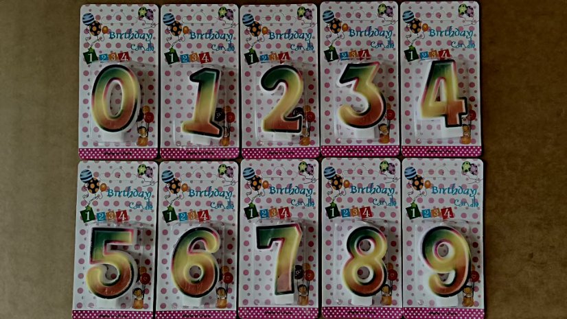 Number Birthday Candles Gradient Number Birthday Candle